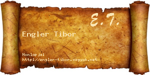 Engler Tibor névjegykártya